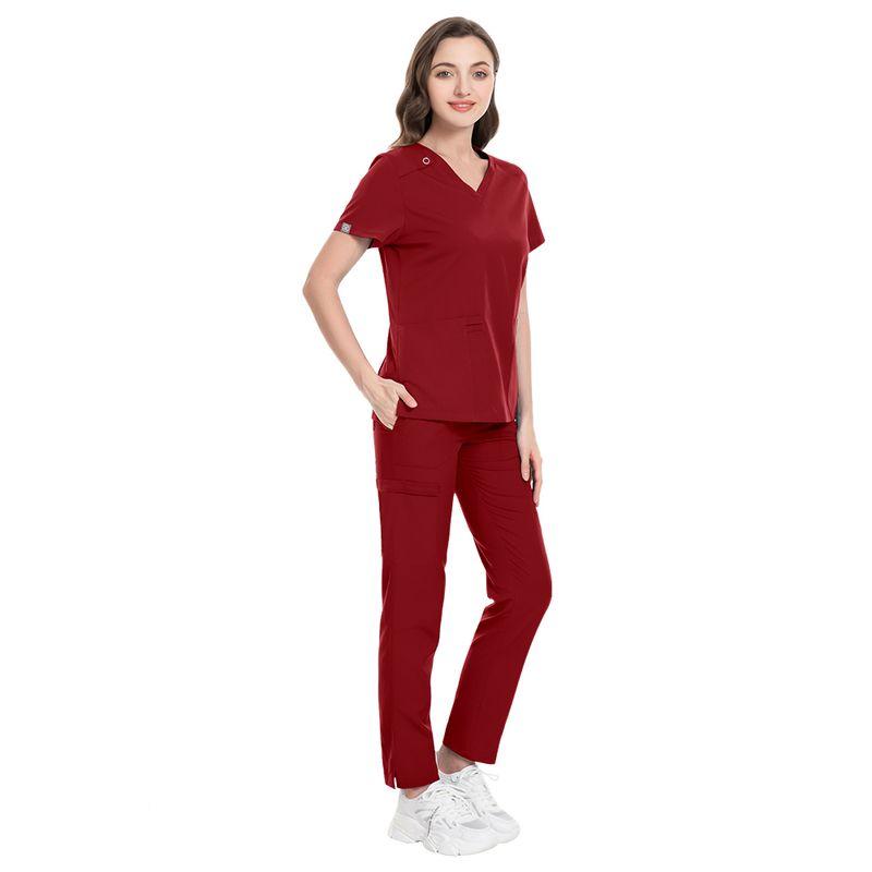 

Men s and Women s Surgical Gown Summer Nurses Uniform Quick-Drying Surgery Pet Dental Clinic Work Clothes Wash Clothes Doctor Uniform 42020-Red XXL