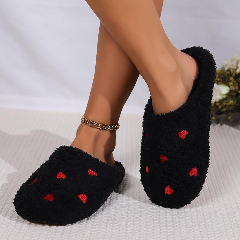 Small love warm and comfortable winter indoor home flat bottom bag head simple soft bottom cotton slippers