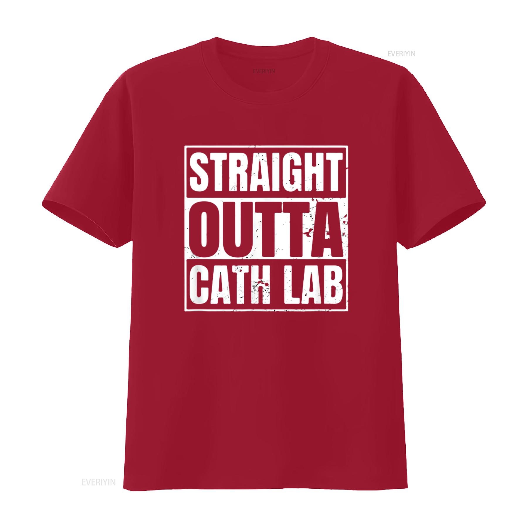 

Mens Cath Lab Nurse T Shirt Straight Outta Black vintage Washed Stretched Breathable Stylish Slightly Casual fashion S