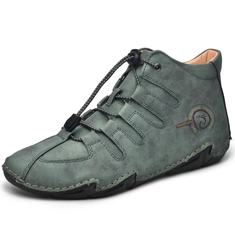 Fashion Winter Comfortable Soft Soled Hiking Boots Men High Top Sneakers Casual Shoes Fashion Casual Shoes Men's Plush Warm Brogue Shoes