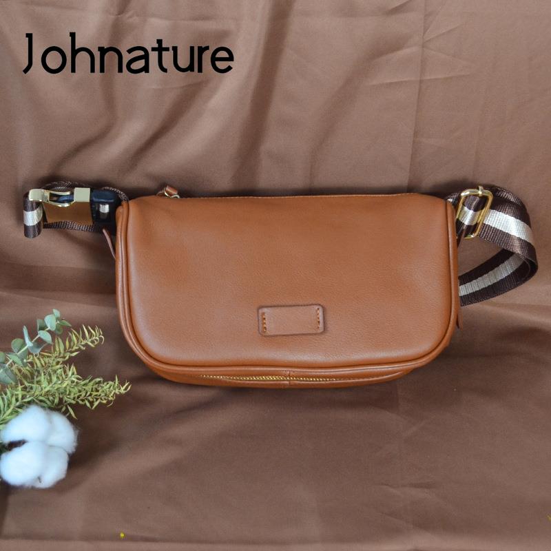

Johnature Лето Натуральная кожа Crossbody Сумки для женщин Простые сплошные цвета Натуральные настоящие мягкие сумки из коровьей кожи для плеч