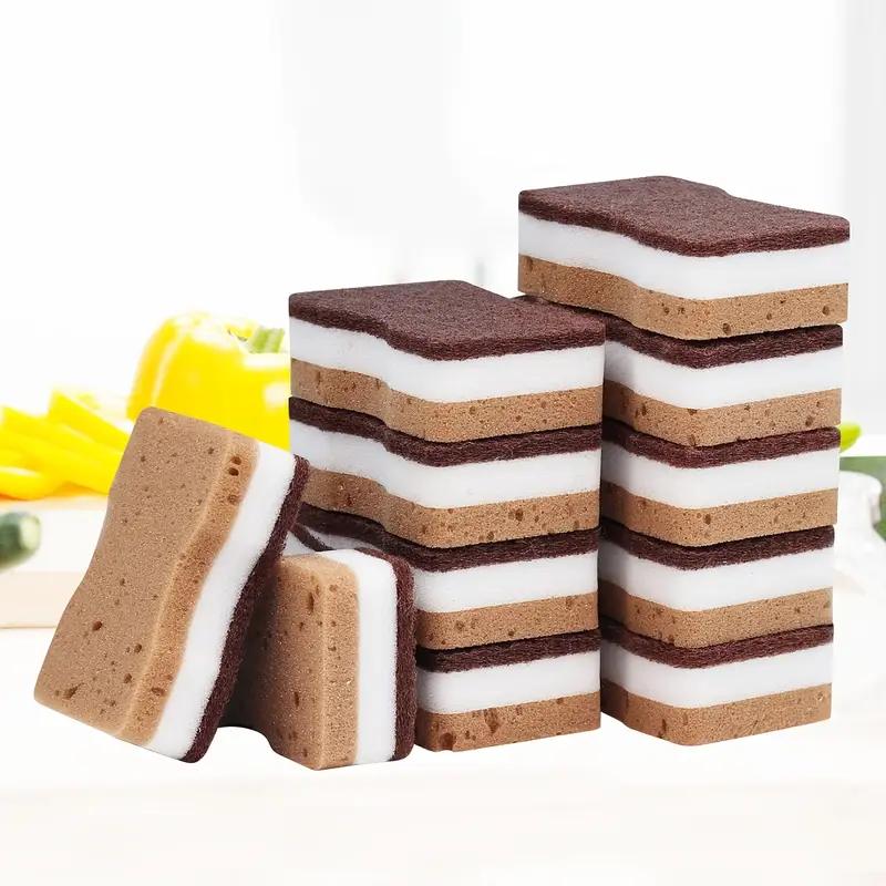 10 buc Bureți de Curățat cu Alge Marine cu Trei Straturi, Bureți de Spălat Vase, Bureți de Bucătărie, Super Absorbenți, Unelte de Curățat, Perii de Curățat Bucătăria.