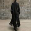 Women's Color Long Dress with High Neck for Party Evening Wear