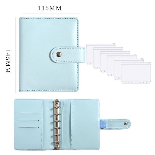 A7 Crocodile Pattern Leather Budget Binder Notebook Cash Envelopes System Set Binder Pockets Money Budget Saving Bill Organizer