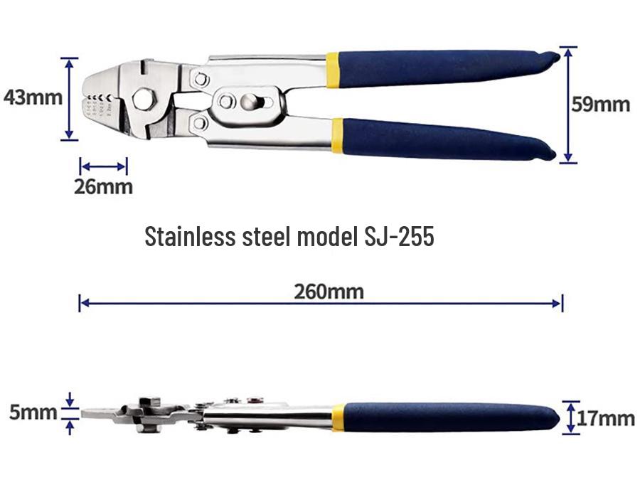 255 Stainless Steel Wire Rope & 8-Shaped Aluminum Sleeve Crimping Pliers - American-Style Portable Outdoor Fishing Tool