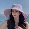 Summer Outdoor Sun Hat with Ponytail Hole Hat Women's Wide Brim Cap Beach Hat Shawl Fisherman Hat UV Protection Visor Hat