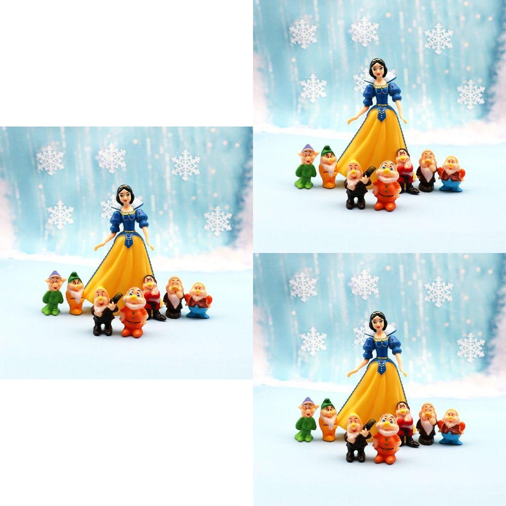 Charming Snow White And The Seven Dwarfs Miniature Figures 8pcs For Dollhouse Decor