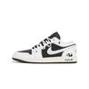 Air Jordan 1 Confortables Résistantes à l'abrasion Basse top Chaussures de Skateboard Unisexe Noir Blanc 553558-172(Équipe 210-)
