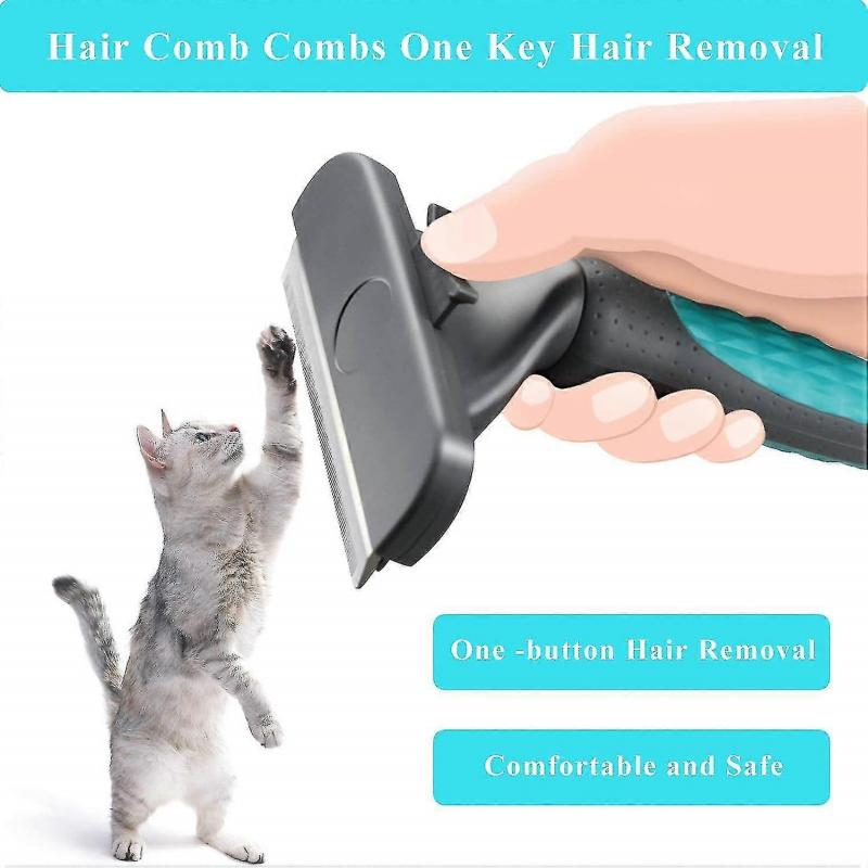 Dog Brush, Cat Brush, Short To Long Hair Suitablegentle Cat Brush Plucking (1 Piece, Lake Blue)