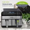Air Fryer 10L XXL with Dual Chamber Dual Zone for Families, Fryer with LED Touchscreen, Adjustable Time and Temperature, 8 Cooking Functions