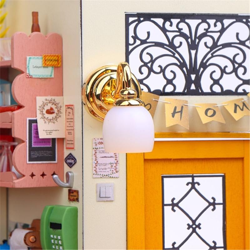Dollhouses LED Wall Sconce 1/12 Miniature Wall Lamps for Dollhouses Bedroom Display Lighting Dollhouses Scale Decoration