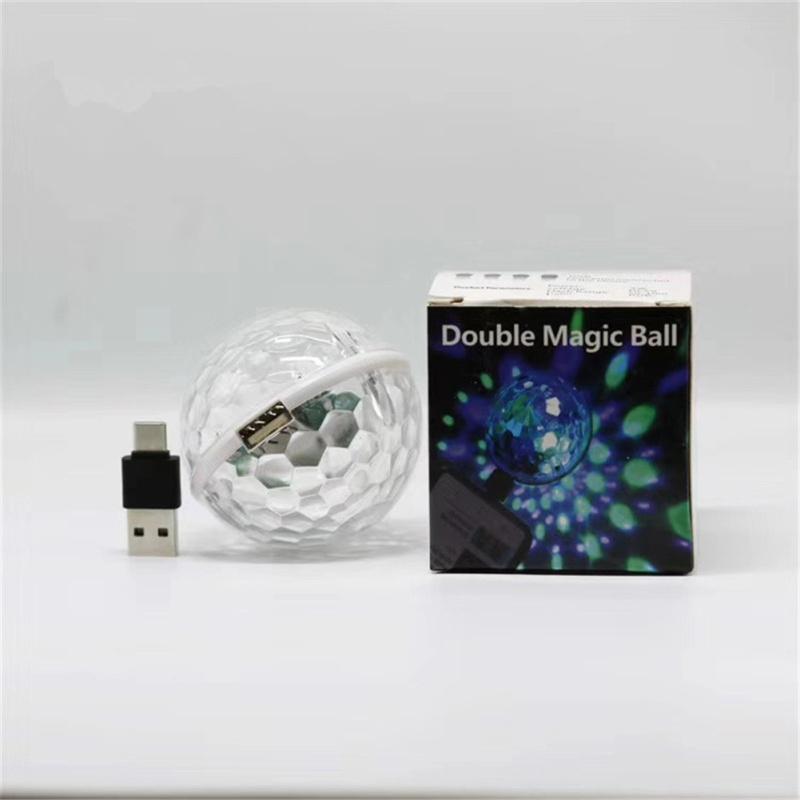 Usb Plug Colorful Lights Car Atmosphere Lamp Led Portable Mini Sound Control Automatically Rotates