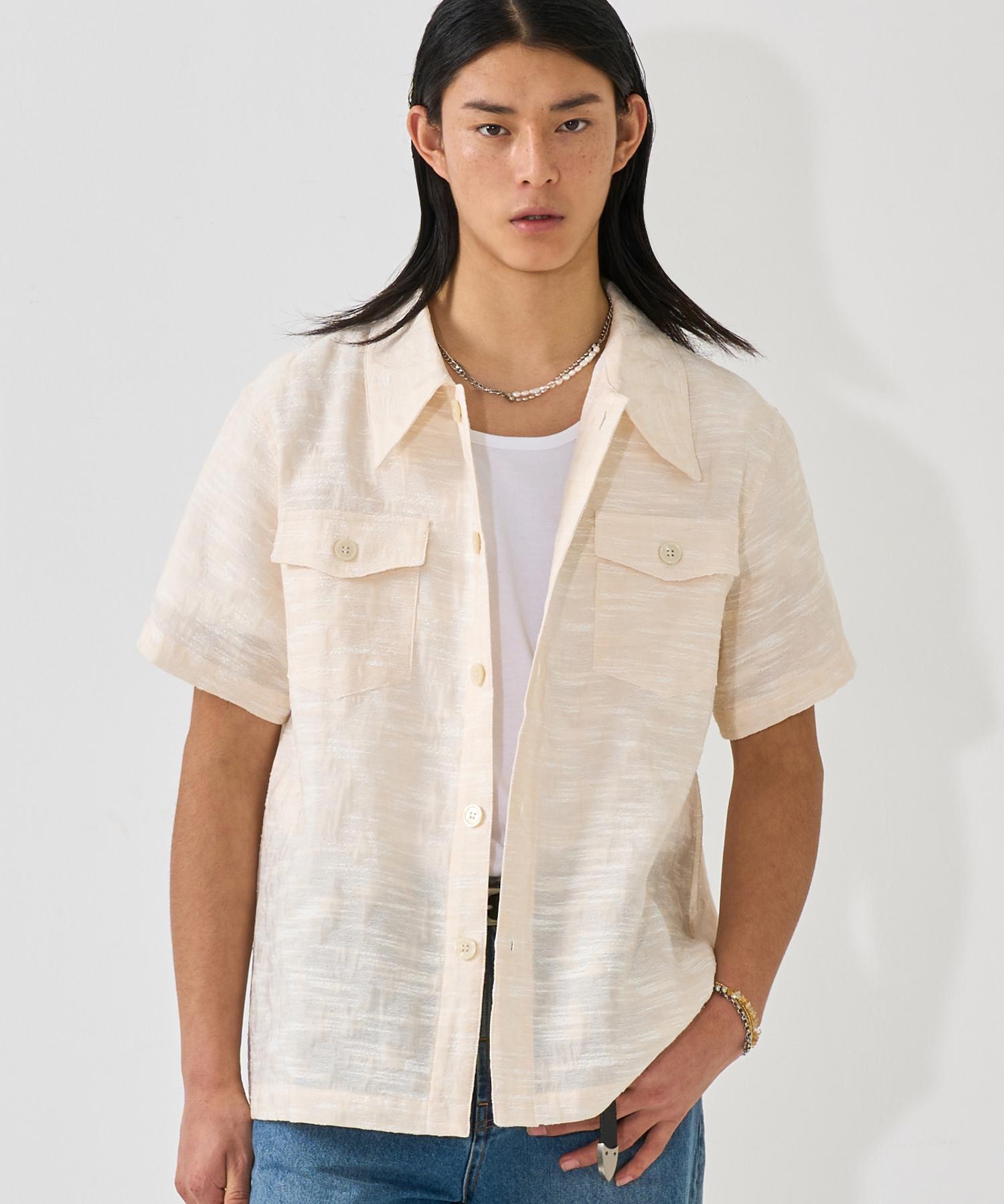 Rad Fiction Turner Curved Line Pocket Shirt / Beige Beige/L