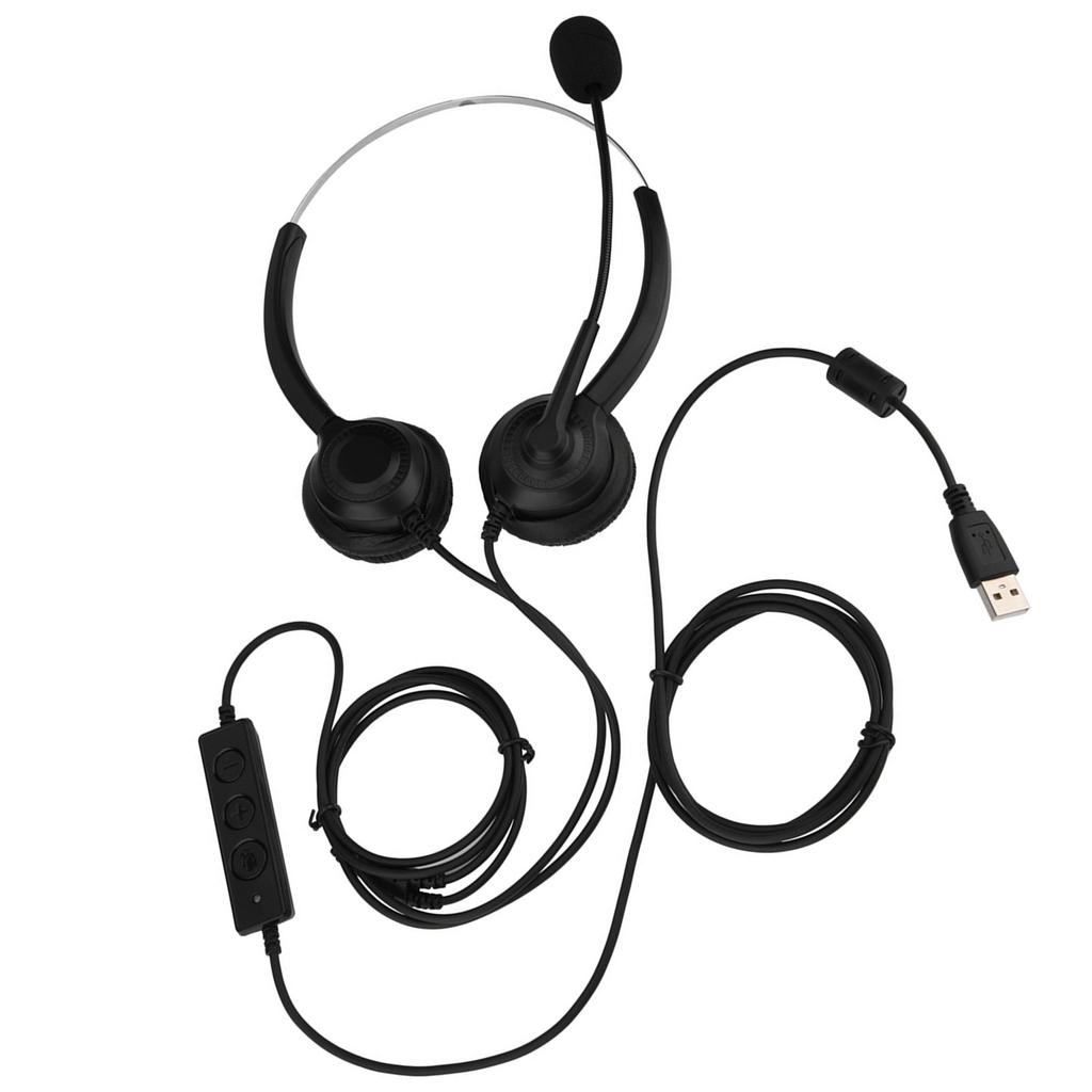 Mute Function Call Center USB Headset Noise Cancelling USB Call Center Headset with Microphone