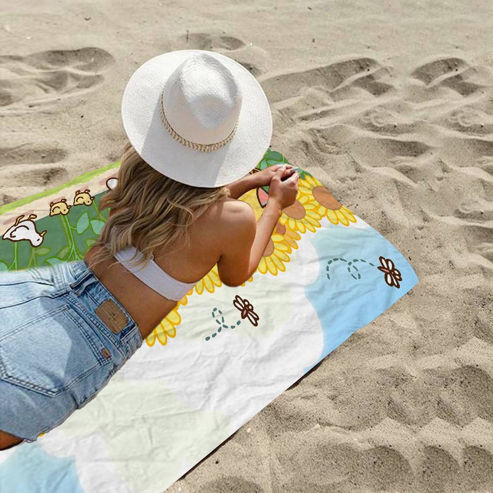 Cartoon B-Bubu Dudu Microfiber Blanket Quick Drying Beach Towels Oversized Printing Super Absorbent Pool Towel Blanket