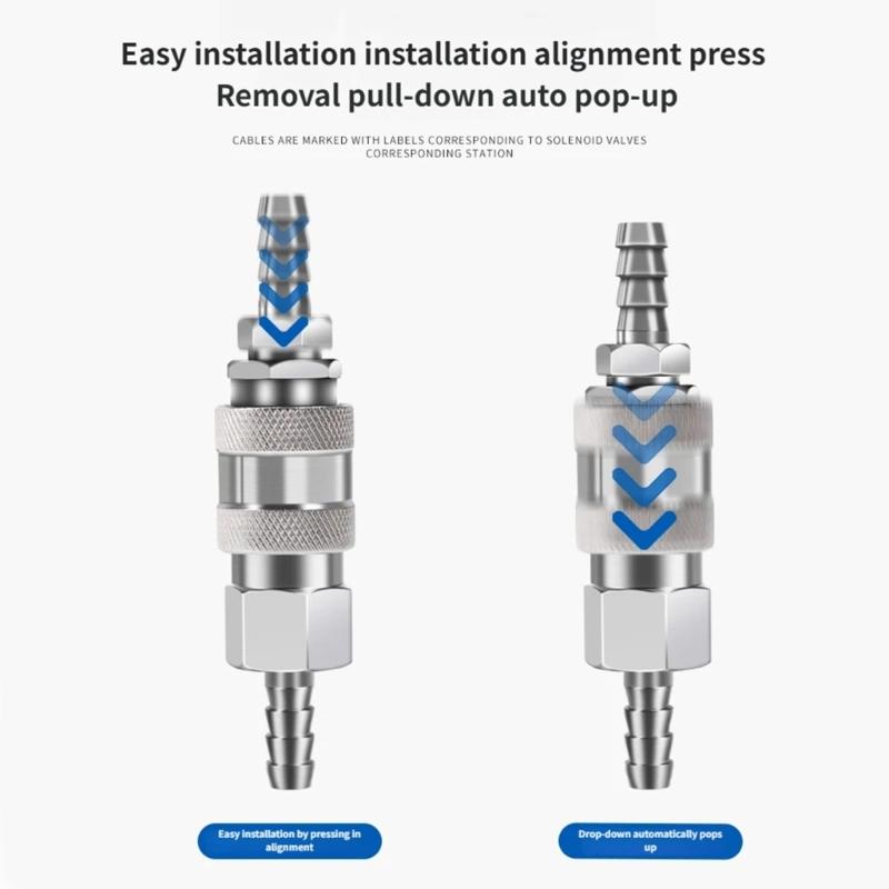 Pneumatic Air Hose Quick Release Air Coupling Tube Fitting Connector Coupler Compressor Accessories Easy to Install