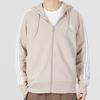 Adidas Essentials French Terry 3-Streifen Full-Zip Hoodie Wonder Taupe/Weiß Herren Streetwear IC9839