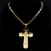 Men's Gold Stainless Steel Large Cross Necklace - Christmas Gift Jewelry