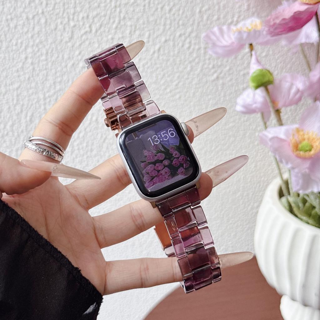 Colorful Lightweight Resin Strap for Apple Watch Ultra 49 46 45 44 42-38mm Elegant Women's Watch Band for Iwatch S11/10/9/8/SE-1