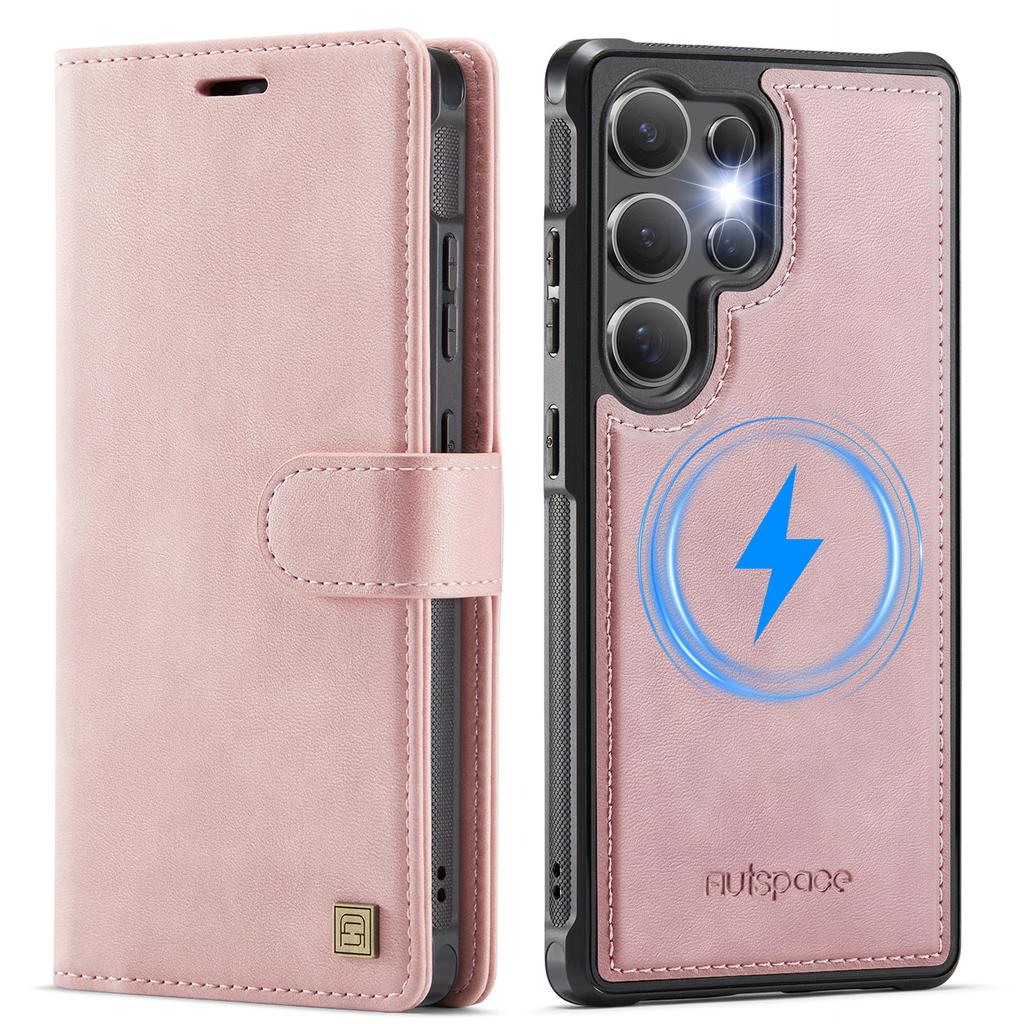 2 In 1 Detachable Magnetic Leather Flip Wallet Phone Case For Samsung Galaxy S26 UITRA S25 Plus S24 FE Wireless Charging Cover