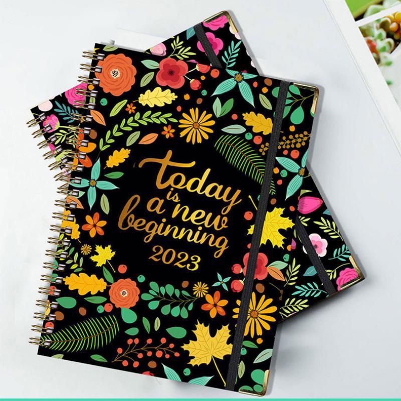 Agenda A5 2023 Planner Quaderno a Spirale Programma Diario Cancelleria Blocchi Appunti Kawaii Album da Disegno Accessori Scolastici Diario di Bilancio
