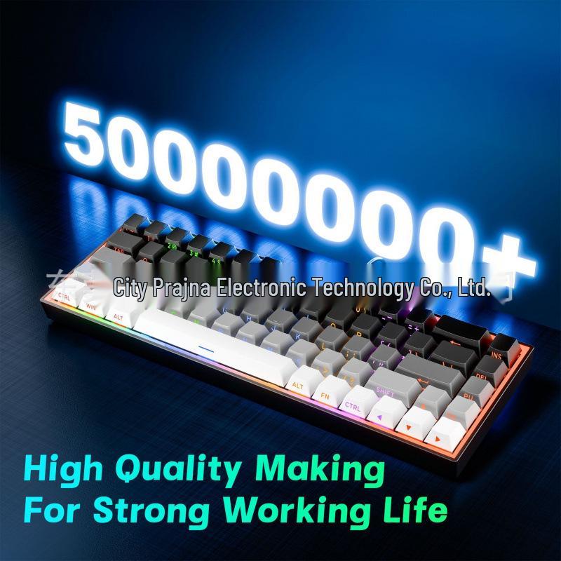 Custom Blue Switch Mechanical Keyboard - 68-Key Wired Office & Gaming with Side-Printed Keys