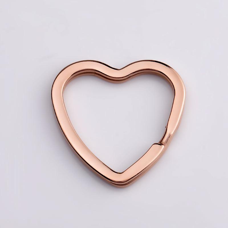 Stainless Steel Peach Heart Keychain Pendant for Couples