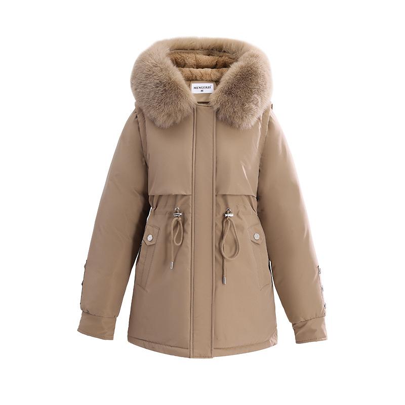Pie overcomes women's fleece live sleeves, winter new thickened waist and thin down cotton clothes, cotton-padded clothes and women's jackets