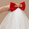 Velvet Christmas Veil Headband Mesh Bow Veil Creative Bridal Tulle  Birthday Headdress