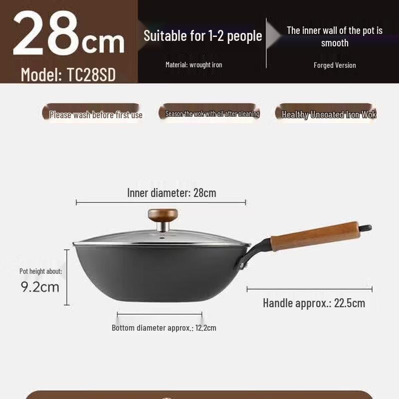 COOKER KING Forged Wrought Iron Wok