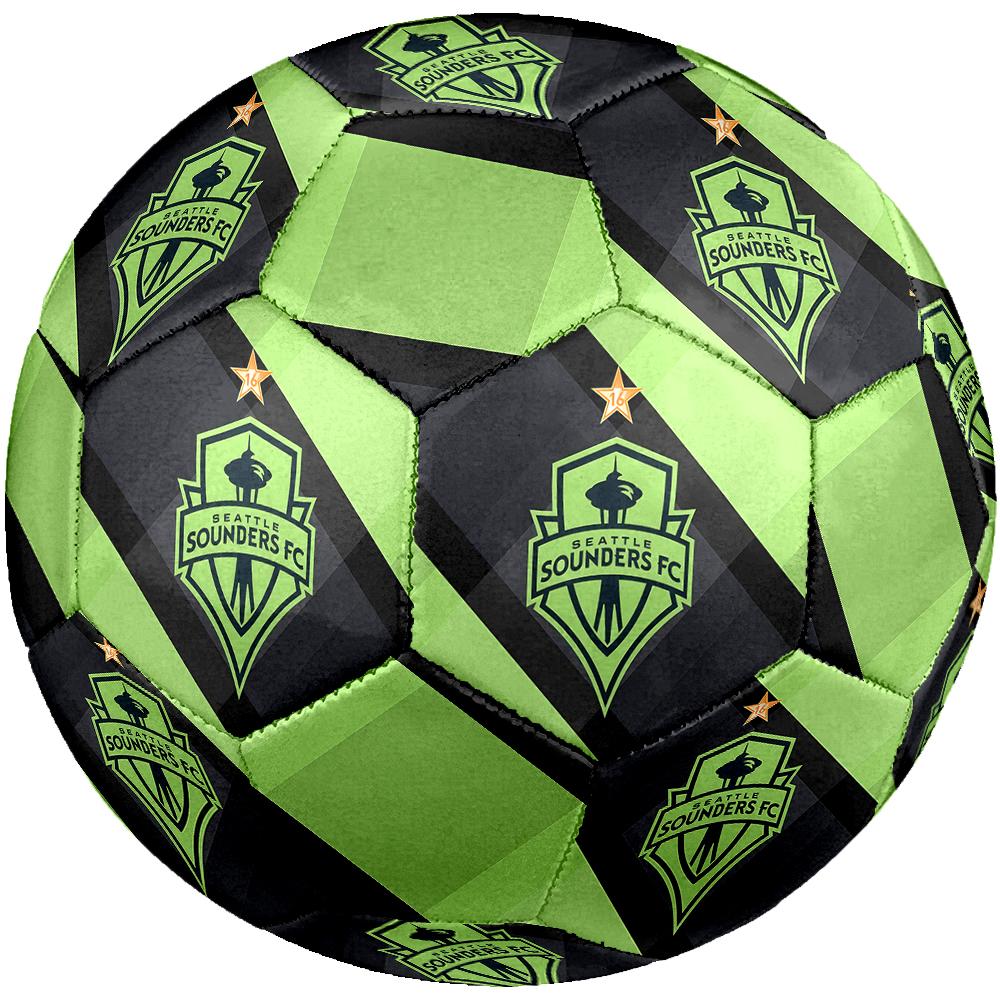 FC Seattle Sounders Soccer Ball, Colorful, Suitable for All Ages, Machine-stitched, PVC Material, Competition Grade, Durable and High Bounce