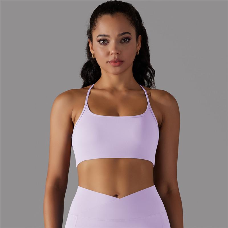 Reggiseno Sportivo Donna Con Incrocio Sulla Schiena – Top Con Reggiseno Integrato – Per Palestra, Yoga, Corsa – 78% Nylon 22% Spandex