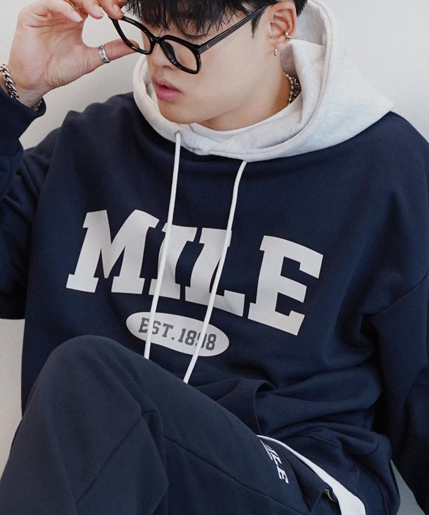 Mile Est Mix Sweat Hoodie [Navy]