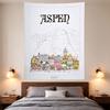 Aspen Colorado Watercolor Town Mountain Illustration Retro Travel Poster