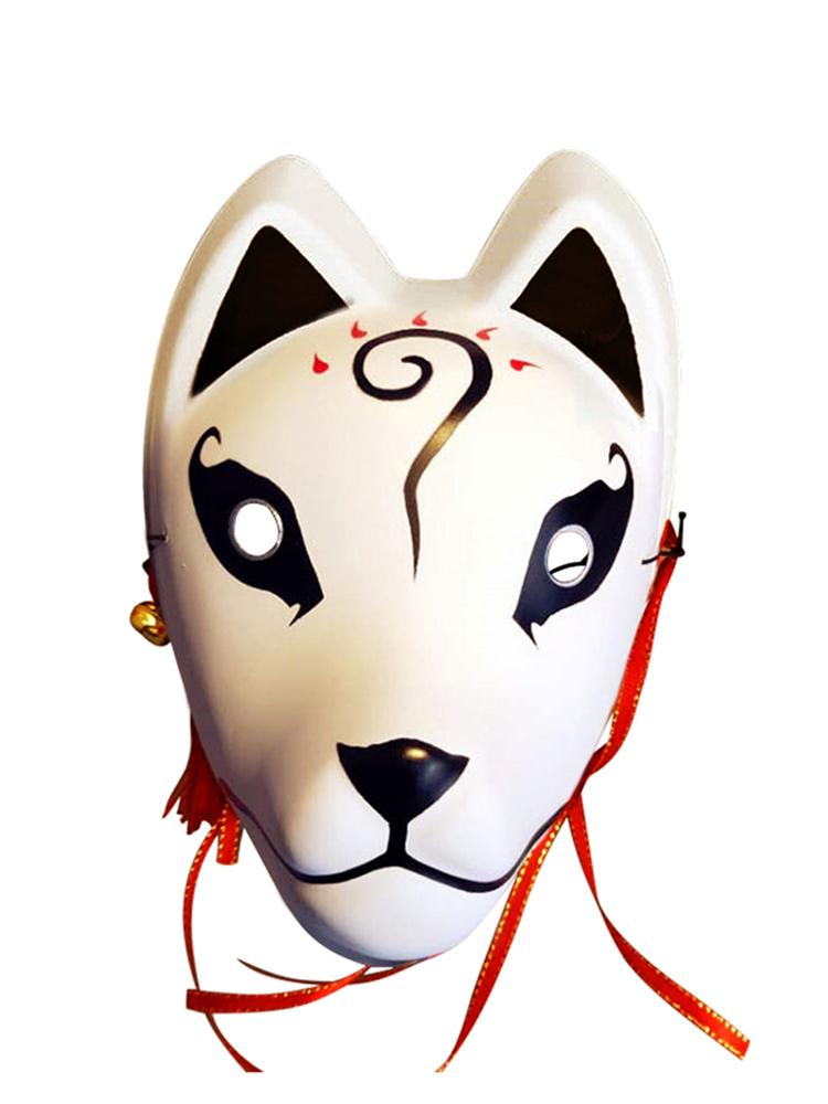 Handbemalte Vollgesichtsmaske Dämon Kitsune Cosplay PVC Maskerade Halloween Cartoon Charaktermaske Auf Lager