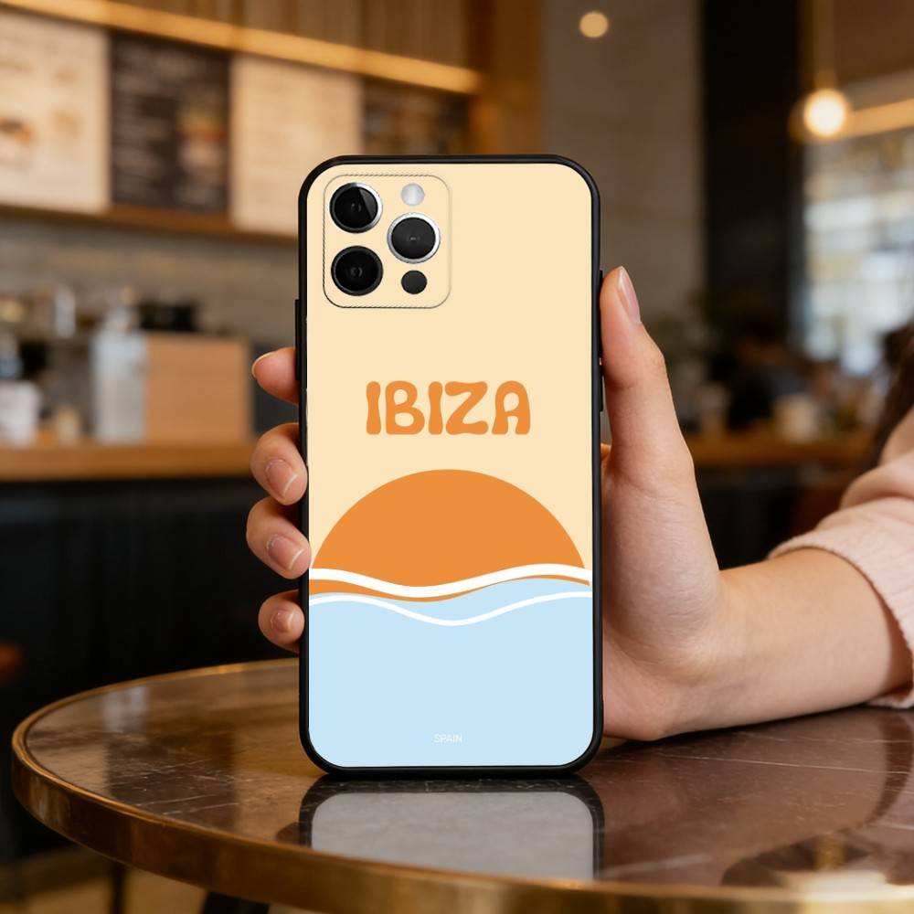

Bali Ibiza Capri Bondi Palm Phone Case For iPhone 17,16,15,14,13,12,11 Plus,Pro Max,Soft Silicone Black Cover iPhone13PRO
