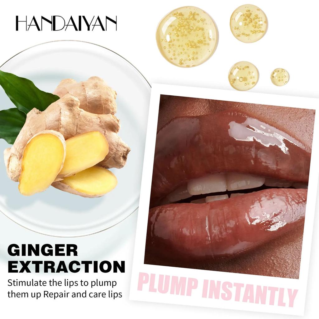 HANDAIYAN Lip Plumping Booster High Shine Lip Plumper Lip Oil Needle Tube Lip Gloss Lip Balm Extreme Volume Lip Tint Makeups