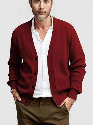 Herren Cardigan Lässiger Lockere Passform Langarm Einreiher Europäisch & Amerikanisch Herbst/Winter 2025