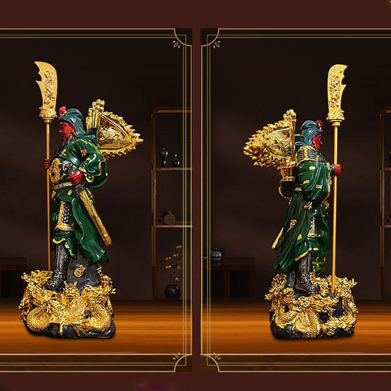 Fortune Guan Gong Sculpture Resin Ornaments Crafts Home Bookshelf Figurines Decoration Store Office Desk Statue Accessories Item
