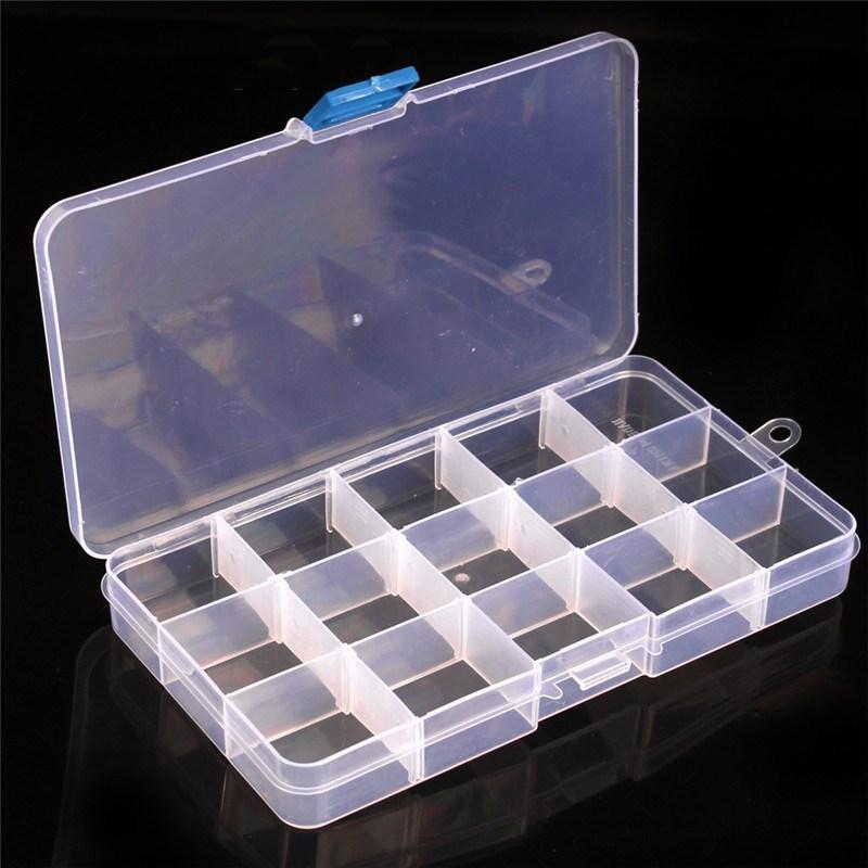 Plastic 5/10/15/24 Compartments Fishing Lure Bait Hook Tackle Storage Box Case Container