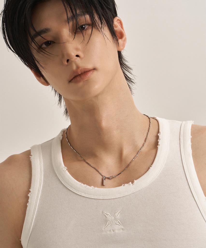 Lanarchive [1188] Thin Stick Chain Necklace