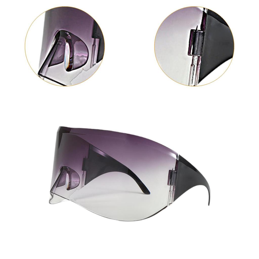 Sun Glasses Frameless Fashion Cyberpunk Y2K Windproof Lightweight Futuristic Sunglasses Eyewear for Men Women Adults Cycling