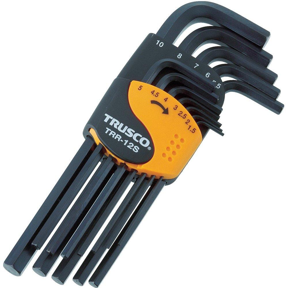 TRUSCO Hex Wrench Standard Set TRR-12S Set, Black, Type, 12-Piece