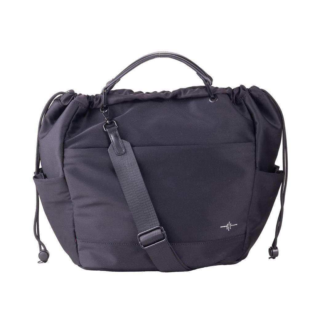 QUAY Tyche 99493 (Schwarz) 2-Wege-Nylon-Tasche für Damen, Leicht, A4-Größe, Großes Fassungsvermögen, Stilvolles Design