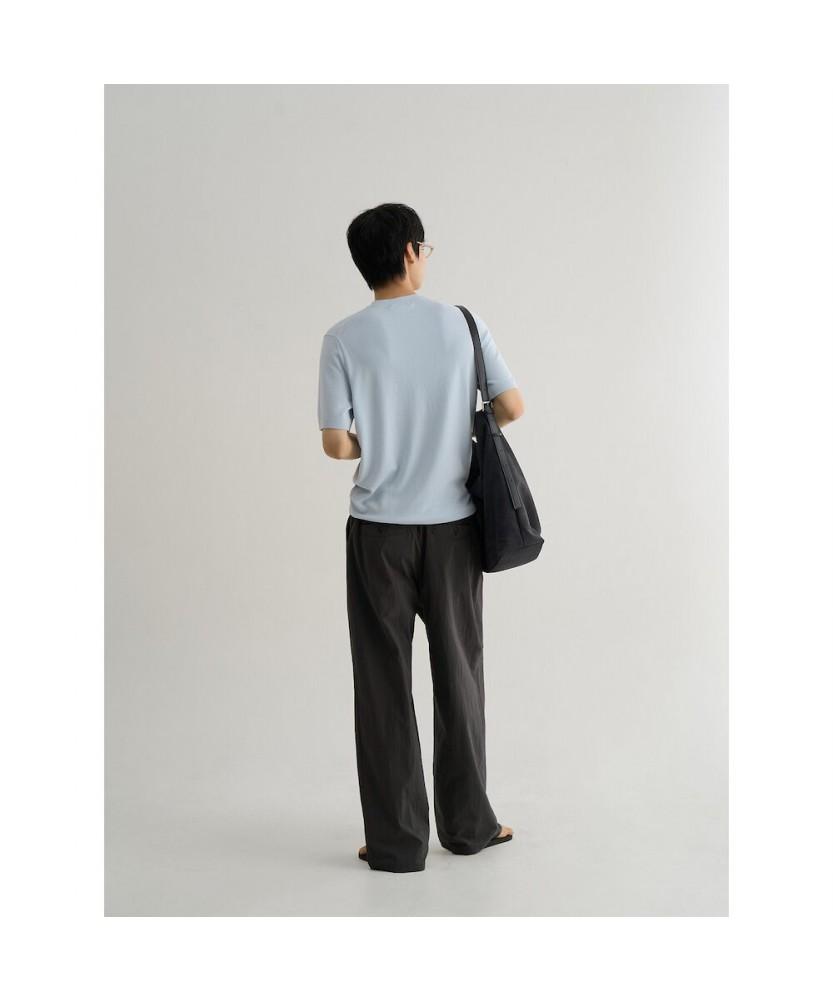 8SECONDS Basic Formal Round Short Sleeve Knit Sky Blue