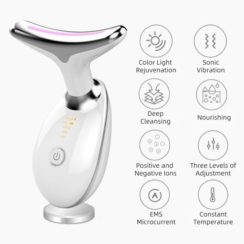 Electric Neck Care Massager Tool 3 Color Light Skin Care Tool  Fade Neck Wrinkles