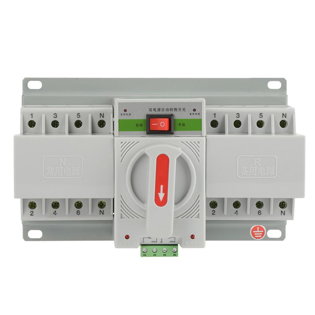 220V 63A 4P Mini Dual Power Automatic Transfer Switch Circuit Breaker