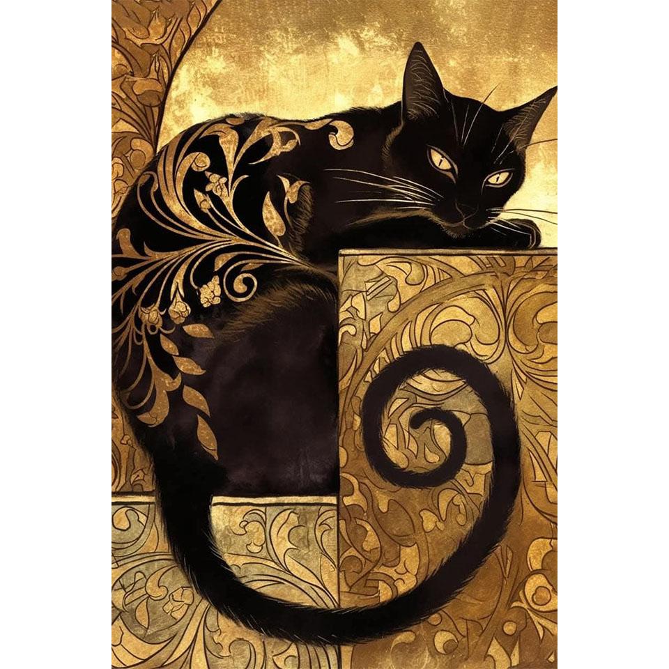DIY Diamond Painting Art 5D round Diamond Mosaic cat Diamond Embroidery Cross-Stitch kit for Adult Home wall Decoration