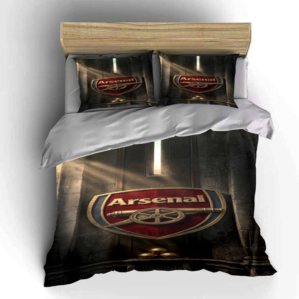 Arsenal Logo Bedding Set Bedding Set (1 Duvet Cover, 2 Pillowcases, Duvet Not Included)