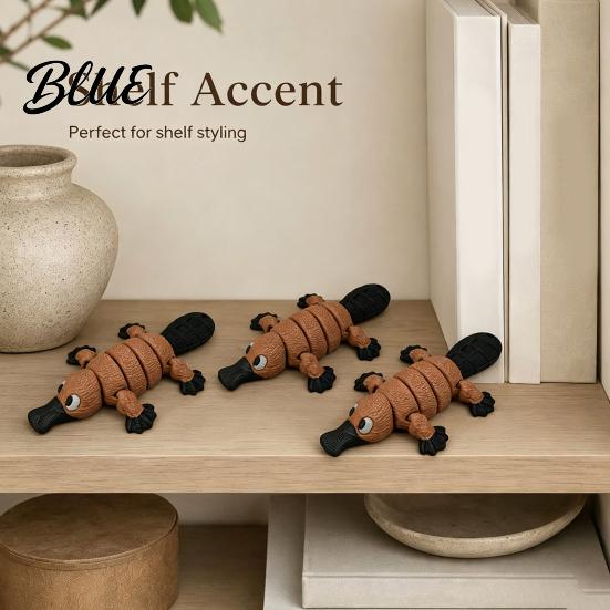 3D Printed Animal Figurine Articulated Platypus Figurine Flexible Joint Fidget Toy Cute Birthday Gift for Lovers Desktop Ornament Home Office,